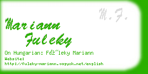 mariann fuleky business card